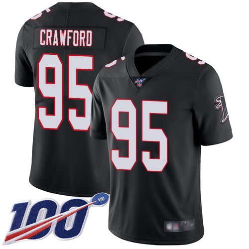 Atlanta Falcons Limited Black Men Jack Crawford Alternate Jersey NFL Football 95 100th Season Vapor Untouchable